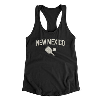 New Mexico Pickleball Women's Racerback Tank-Black-Allegiant Goods Co. Vintage Sports Apparel