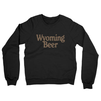 Wyoming Beer Midweight French Terry Crewneck Sweatshirt-Black-Allegiant Goods Co. Vintage Sports Apparel
