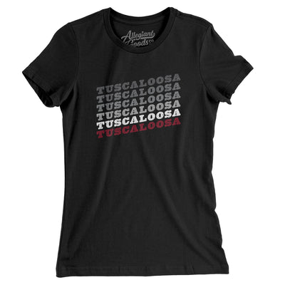 Tuscaloosa Vintage Repeat Women's T-Shirt-Black-Allegiant Goods Co. Vintage Sports Apparel