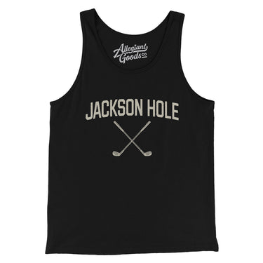 Jackson Hole Golf Men/Unisex Tank Top-Black-Allegiant Goods Co. Vintage Sports Apparel
