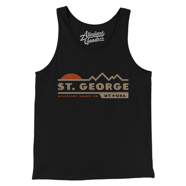 St. George Mountain Sunset Men/Unisex Tank Top-Black-Allegiant Goods Co. Vintage Sports Apparel