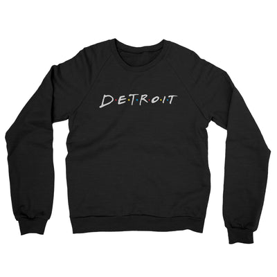 Detroit Friends Midweight French Terry Crewneck Sweatshirt-Black-Allegiant Goods Co. Vintage Sports Apparel