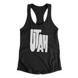 Utah State Shape Text Women's Racerback Tank-Black-Allegiant Goods Co. Vintage Sports Apparel