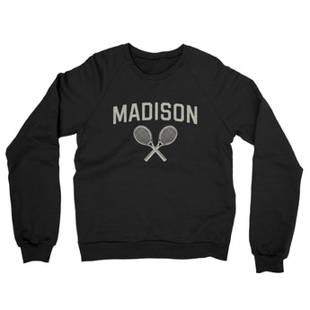 Madison Tennis Midweight French Terry Crewneck Sweatshirt-Black-Allegiant Goods Co. Vintage Sports Apparel