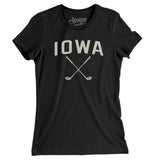 Iowa Golf Women's T-Shirt-Black-Allegiant Goods Co. Vintage Sports Apparel