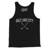 Salt Lake City Golf Men/Unisex Tank Top-Black-Allegiant Goods Co. Vintage Sports Apparel