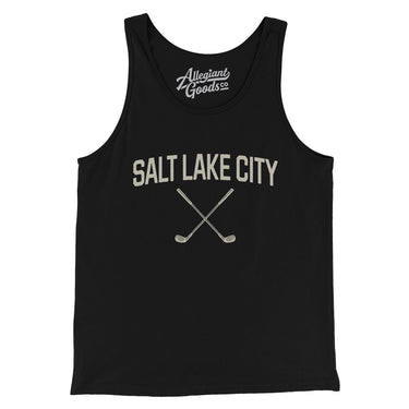 Salt Lake City Golf Men/Unisex Tank Top-Black-Allegiant Goods Co. Vintage Sports Apparel