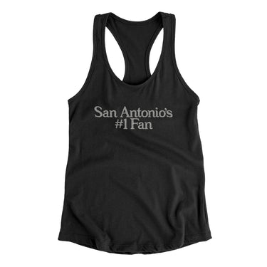 San Antonio's Number 1 Fan Women's Racerback Tank-Allegiant Goods Co. Vintage Sports Apparel