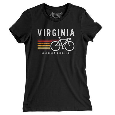 Virginia Cycling Women's T-Shirt-Black-Allegiant Goods Co. Vintage Sports Apparel