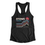 Stowe Vermont Women's Racerback Tank-Black-Allegiant Goods Co. Vintage Sports Apparel