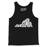 Virginia State Shape Text Men/Unisex Tank Top-Black-Allegiant Goods Co. Vintage Sports Apparel