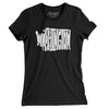 Washington State Shape Text Women's T-Shirt-Black-Allegiant Goods Co. Vintage Sports Apparel