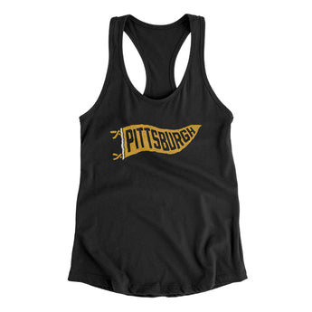 Pittsburgh Pennant Women's Racerback Tank-Allegiant Goods Co. Vintage Sports Apparel