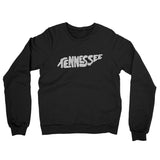 Tennessee State Shape Text Midweight French Terry Crewneck Sweatshirt-Black-Allegiant Goods Co. Vintage Sports Apparel