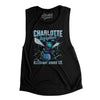 Charlotte Basketball Throwback Mascot Women's Flowey Scoopneck Muscle Tank-Black-Allegiant Goods Co. Vintage Sports Apparel