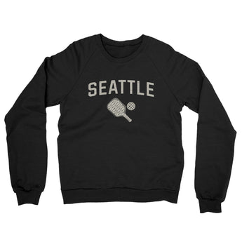 Seattle Pickleball Midweight French Terry Crewneck Sweatshirt-Black-Allegiant Goods Co. Vintage Sports Apparel