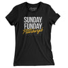 Sunday Funday Pittsburgh Women's T-Shirt-Black-Allegiant Goods Co. Vintage Sports Apparel
