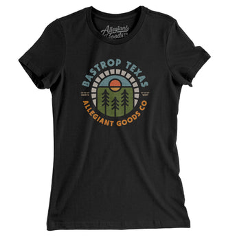 Bastrop Texas Retro Badge Women's T-Shirt-Black-Allegiant Goods Co. Vintage Sports Apparel
