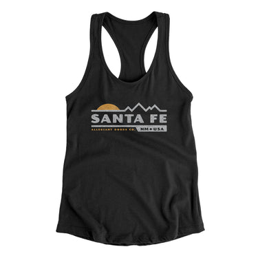Santa Fe Mountain Sunset Women's Racerback Tank-Black-Allegiant Goods Co. Vintage Sports Apparel