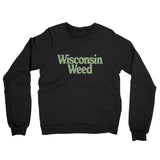 Wisconsin Weed Midweight French Terry Crewneck Sweatshirt-Black-Allegiant Goods Co. Vintage Sports Apparel