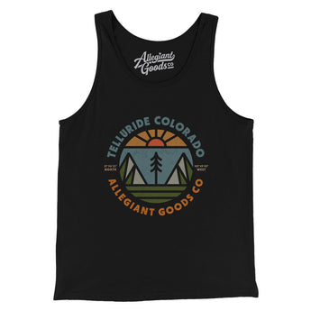 Telluride Colorado Retro Badge Men/Unisex Tank Top-Black-Allegiant Goods Co. Vintage Sports Apparel