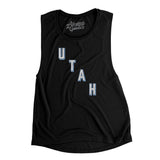 Utah Hockey Jersey Women's Flowey Scoopneck Muscle Tank-Black-Allegiant Goods Co. Vintage Sports Apparel