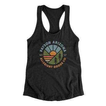 Payson Arizona Retro Badge Women's Racerback Tank-Allegiant Goods Co. Vintage Sports Apparel