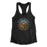Payson Arizona Retro Badge Women's Racerback Tank-Black-Allegiant Goods Co. Vintage Sports Apparel