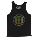 Talladega Alabama Retro Badge Men/Unisex Tank Top-Black-Allegiant Goods Co. Vintage Sports Apparel