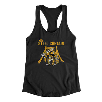 The Steel Curtain Women's Racerback Tank-Allegiant Goods Co. Vintage Sports Apparel