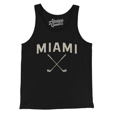 Miami Golf Men/Unisex Tank Top-Black-Allegiant Goods Co. Vintage Sports Apparel