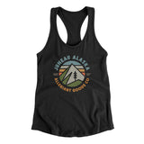 Juneau Alaska Retro Badge Women's Racerback Tank-Black-Allegiant Goods Co. Vintage Sports Apparel