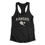 Kansas Pickleball Women's Racerback Tank-Black-Allegiant Goods Co. Vintage Sports Apparel