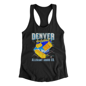 Denver Basketball Throwback Mascot Women's Racerback Tank-Allegiant Goods Co. Vintage Sports Apparel