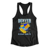 Denver Basketball Throwback Mascot Women's Racerback Tank-Black-Allegiant Goods Co. Vintage Sports Apparel