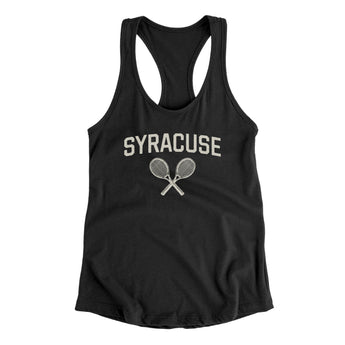 Syracuse Tennis Women's Racerback Tank-Black-Allegiant Goods Co. Vintage Sports Apparel
