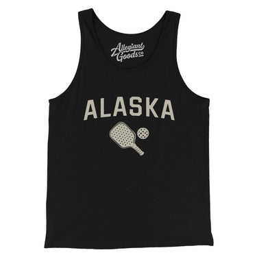 Alaska Pickleball Men/Unisex Tank Top-Black-Allegiant Goods Co. Vintage Sports Apparel