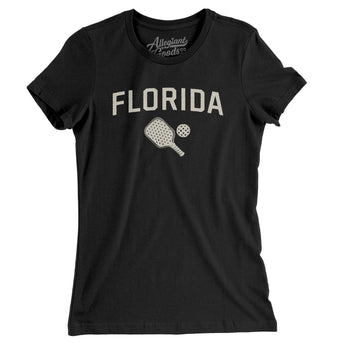 Florida Pickleball Women's T-Shirt-Black-Allegiant Goods Co. Vintage Sports Apparel