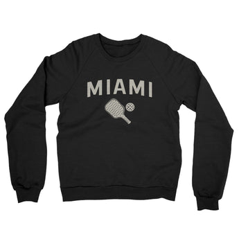Miami Pickleball Midweight French Terry Crewneck Sweatshirt-Black-Allegiant Goods Co. Vintage Sports Apparel