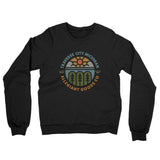 Traverse City Michigan Retro Badge Midweight French Terry Crewneck Sweatshirt-Black-Allegiant Goods Co. Vintage Sports Apparel