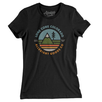 Lone Cone Colorado Retro Badge Women's T-Shirt-Allegiant Goods Co. Vintage Sports Apparel