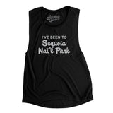 I've Been To Sequoia National Park Women's Flowey Scoopneck Muscle Tank-Black-Allegiant Goods Co. Vintage Sports Apparel