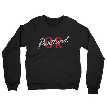 Portland Or Overprinted Midweight French Terry Crewneck Sweatshirt-Allegiant Goods Co. Vintage Sports Apparel