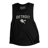 Detroit Pickleball Women's Flowey Scoopneck Muscle Tank-Black-Allegiant Goods Co. Vintage Sports Apparel