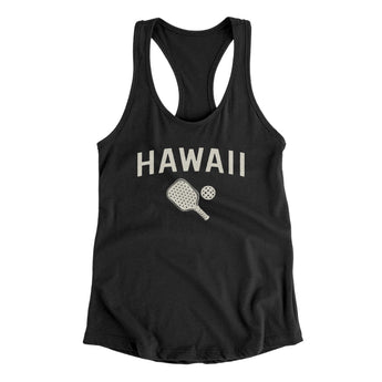 Hawaii Pickleball Women's Racerback Tank-Black-Allegiant Goods Co. Vintage Sports Apparel