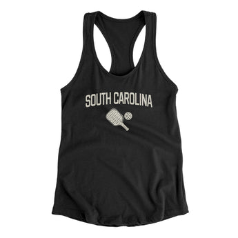 South Carolina Pickleball Women's Racerback Tank-Black-Allegiant Goods Co. Vintage Sports Apparel