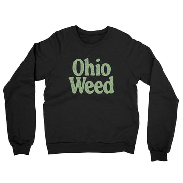 Ohio Weed Midweight French Terry Crewneck Sweatshirt-Black-Allegiant Goods Co. Vintage Sports Apparel