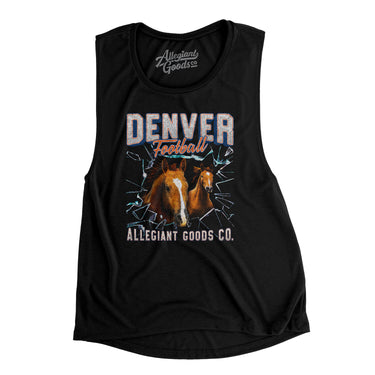 Denver Football Throwback Mascot Women's Flowey Scoopneck Muscle Tank-Allegiant Goods Co. Vintage Sports Apparel