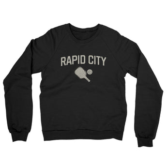 Rapid City Pickleball Midweight French Terry Crewneck Sweatshirt-Black-Allegiant Goods Co. Vintage Sports Apparel