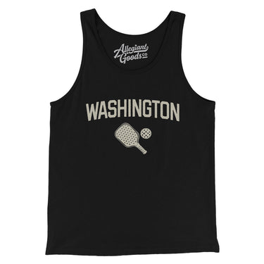 Washington Pickleball Men/Unisex Tank Top-Black-Allegiant Goods Co. Vintage Sports Apparel